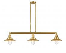 Innovations Lighting 213-SG-M4-LED - Railroad - 3 Light - 41 inch - Satin Gold - Stem Hung - Island Light