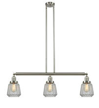 Innovations Lighting 213-SN-G142-LED - Chatham - 3 Light - 39 inch - Brushed Satin Nickel - Stem Hung - Island Light