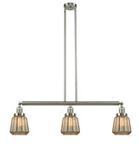 Innovations Lighting 213-SN-G146 - Chatham - 3 Light - 39 inch - Brushed Satin Nickel - Stem Hung - Island Light