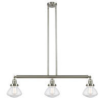  213-SN-G324 - Olean - 3 Light - 39 inch - Brushed Satin Nickel - Stem Hung - Island Light