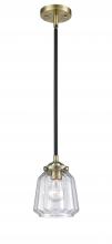 Innovations Lighting 284-1S-BAB-G142-LED - Chatham - 1 Light - 7 inch - Black Antique Brass - Cord hung - Mini Pendant