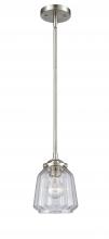 Innovations Lighting 284-1S-SN-G142-LED - Chatham - 1 Light - 7 inch - Brushed Satin Nickel - Cord hung - Mini Pendant