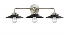 Innovations Lighting 284-3W-SN-M6-BK - Railroad - 3 Light - 26 inch - Brushed Satin Nickel - Bath Vanity Light