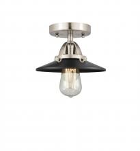 Innovations Lighting 288-1C-SN-M6-BK-LED - Railroad - 1 Light - 8 inch - Brushed Satin Nickel - Semi-Flush Mount