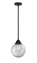  288-1S-BK-G202-8 - Beacon - 1 Light - 8 inch - Matte Black - Cord hung - Mini Pendant