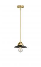  288-1S-SG-M6-BK - Railroad - 1 Light - 8 inch - Satin Gold - Cord hung - Mini Pendant