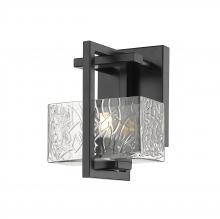  312-1W-BK-CL - Striate - 1 Light - 5 inch - Black - Bath Vanity Light