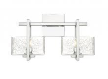  312-2W-PC-CL - Striate - 2 Light - 15 inch - Polished Chrome - Bath Vanity Light