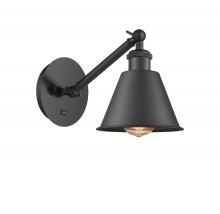 Innovations Lighting 317-1W-BK-M8-LED - Smithfield - 1 Light - 7 inch - Matte Black - Sconce