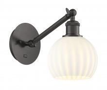  317-1W-OB-G1217-6WV - White Venetian - 1 Light - 6 inch - Oil Rubbed Bronze - Sconce