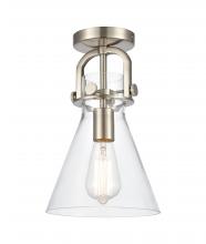  410-1F-SN-G411-8CL - Newton Cone - 1 Light - 8 inch - Satin Nickel - Flush Mount