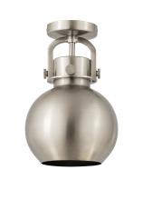  410-1F-SN-M410-8SN - Newton Sphere - 1 Light - 8 inch - Satin Nickel - Flush Mount