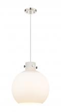  410-1PL-PN-G410-14WH - Newton Sphere - 1 Light - 14 inch - Polished Nickel - Cord hung - Pendant