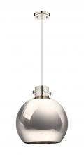  410-1PL-PN-M410-14PN - Newton Sphere - 1 Light - 14 inch - Polished Nickel - Cord hung - Pendant