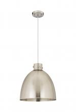  410-1PL-SN-M412-16SN - Newton Bell - 1 Light - 16 inch - Satin Nickel - Cord hung - Pendant