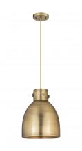  410-1PM-BB-M412-10BB - Newton Bell - 1 Light - 10 inch - Brushed Brass - Cord hung - Pendant