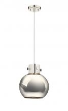  410-1PM-PN-M410-10PN - Newton Sphere - 1 Light - 10 inch - Polished Nickel - Cord hung - Pendant