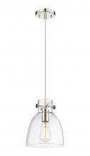  410-1PS-PN-G412-8CL - Newton Bell - 1 Light - 8 inch - Polished Nickel - Cord hung - Pendant