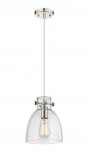  410-1PS-PN-G412-8SDY - Newton Bell - 1 Light - 8 inch - Polished Nickel - Cord hung - Pendant