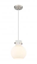 Innovations Lighting 410-1PS-SN-G410-8WH - Newton Sphere - 1 Light - 8 inch - Brushed Satin Nickel - Cord hung - Mini Pendant