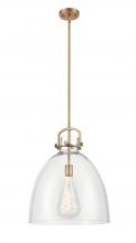 Innovations Lighting 410-1SL-BB-G412-16CL - Newton Bell - 1 Light - 16 inch - Brushed Brass - Pendant