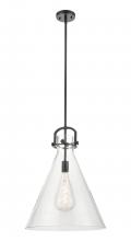  410-1SL-BK-G411-18CL - Newton Cone - 1 Light - 18 inch - Matte Black - Pendant