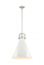  410-1SL-SN-M411-16W - Newton Cone - 1 Light - 16 inch - Satin Nickel - Pendant