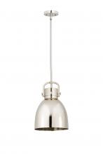  410-1SM-PN-M412-10PN - Newton Bell - 1 Light - 10 inch - Polished Nickel - Mini Pendant