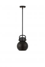  410-1SS-BK-M410-8BK - Newton Sphere - 1 Light - 8 inch - Matte Black - Mini Pendant