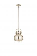  410-1SS-SN-M410-8SN - Newton Sphere - 1 Light - 8 inch - Satin Nickel - Mini Pendant