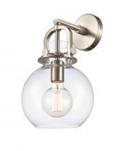  410-1W-SN-G410-8CL - Newton Sphere - 1 Light - 8 inch - Satin Nickel - Sconce