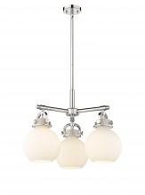  410-3CR-PN-G410-7WH - Newton Sphere - 3 Light - 21 inch - Polished Nickel - Pendant