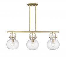  410-3I-BB-G410-10SDY - Newton Sphere - 3 Light - 42 inch - Brushed Brass - Island Light