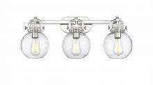  410-3W-PN-G410-7SDY - Newton Sphere - 3 Light - 27 inch - Polished Nickel - Bath Vanity Light