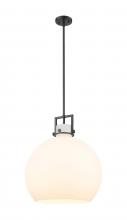  411-1SL-BK-G410-18WH - Newton Sphere - 1 Light - 18 inch - Matte Black - Pendant