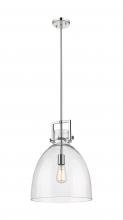  411-1SL-PN-G412-14CL - Newton Bell - 1 Light - 14 inch - Polished Nickel - Pendant