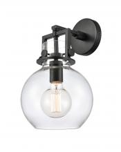  411-1W-BK-G410-8CL - Newton Sphere - 1 Light - 8 inch - Matte Black - Sconce