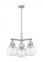  411-3CR-SN-G410-7SDY - Newton Sphere - 3 Light - 21 inch - Satin Nickel - Pendant