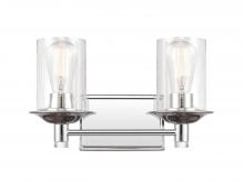  417-2W-PC-CL - Manhattan - 2 Light - 15 inch - Polished Chrome - Bath Vanity Light