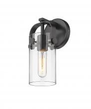  423-1W-BK-4CL - Pilaster - 1 Light - 7 inch long Glass - Matte Black - Sconce