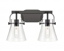  423-2W-BK-G411-6CL - Pilaster II Cone - 2 Light - 17 inch - Matte Black - Bath Vanity Light