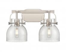  423-2W-SN-G412-6SDY - Pilaster II Bell - 2 Light - 17 inch - Satin Nickel - Bath Vanity Light