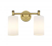 Innovations Lighting 434-2W-BB-G434-7WH - Crown Point - 2 Light - 14 inch - Brushed Brass - Bath Vanity Light