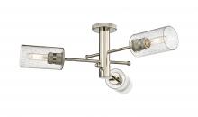  434-3F-PN-G434-7SDY - Crown Point - 3 Light - 34 inch - Polished Nickel - Flush Mount