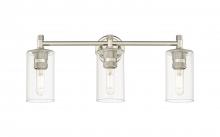  434-3W-PN-G434-7CL - Crown Point - 3 Light - 24 inch - Polished Nickel - Bath Vanity Light