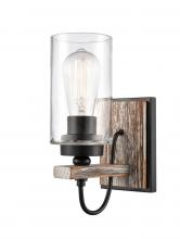  442-1W-BK-CL - Paladin - 1 Light - 5 inch - Matte Black - Sconce