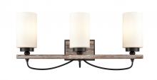  442-3W-BK-W - Paladin - 3 Light - 24 inch - Matte Black - Bath Vanity Light