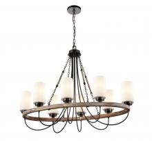  442-8CR-BK-W - Paladin - 8 Light - 39 inch - Matte Black - Chain Hung - Chandelier