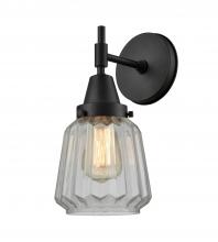 Innovations Lighting 447-1W-BK-G142-LED - Chatham - 1 Light - 7 inch - Matte Black - Sconce