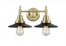  447-2W-AB-M6-BK - Railroad - 2 Light - 17 inch - Antique Brass - Bath Vanity Light